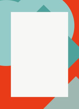 Dekoratif desen tasarımlı renkli, soyut el ilanı kapağı çerçevesi