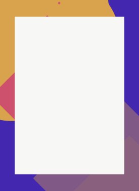 Dekoratif desen tasarımlı renkli, soyut el ilanı kapağı çerçevesi