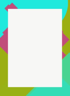 Dekoratif desen tasarımlı renkli, soyut el ilanı kapağı çerçevesi