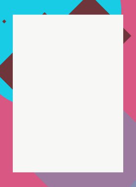 Dekoratif desen tasarımlı renkli, soyut el ilanı kapağı çerçevesi