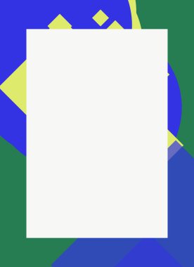 Dekoratif desen tasarımlı renkli, soyut el ilanı kapağı çerçevesi