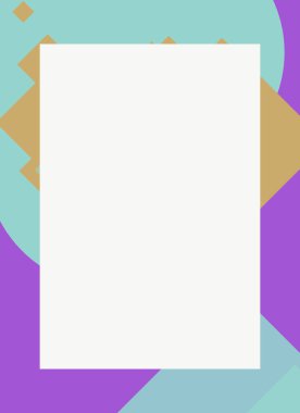 Dekoratif desen tasarımlı renkli, soyut el ilanı kapağı çerçevesi