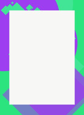 Dekoratif desen tasarımlı renkli, soyut el ilanı kapağı çerçevesi