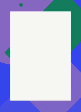 Dekoratif desen tasarımlı renkli, soyut el ilanı kapağı çerçevesi