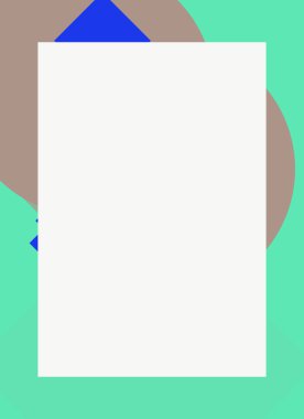 Dekoratif desen tasarımlı renkli, soyut el ilanı kapağı çerçevesi