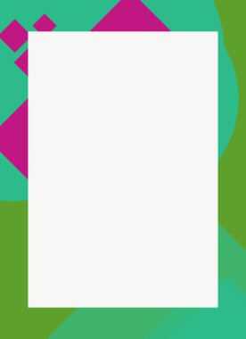 Dekoratif desen tasarımlı renkli, soyut el ilanı kapağı çerçevesi