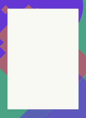 Dekoratif desen tasarımlı renkli, soyut el ilanı kapağı çerçevesi