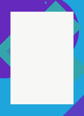 Dekoratif desen tasarımlı renkli, soyut el ilanı kapağı çerçevesi