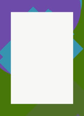 Dekoratif desen tasarımlı renkli, soyut el ilanı kapağı çerçevesi