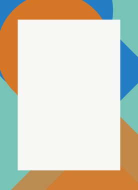 Dekoratif desen tasarımlı renkli, soyut el ilanı kapağı çerçevesi