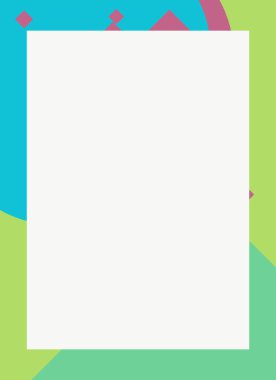 Dekoratif desen tasarımlı renkli, soyut el ilanı kapağı çerçevesi