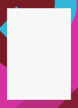 Dekoratif desen tasarımlı renkli, soyut el ilanı kapağı çerçevesi