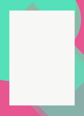 Dekoratif desen tasarımlı renkli, soyut el ilanı kapağı çerçevesi