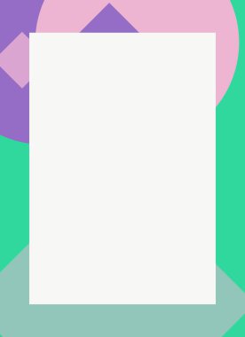 Dekoratif desen tasarımlı renkli, soyut el ilanı kapağı çerçevesi