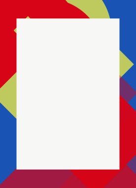 Dekoratif desen tasarımlı renkli, soyut el ilanı kapağı çerçevesi