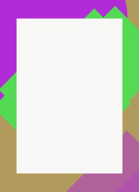 Dekoratif desen tasarımlı renkli, soyut el ilanı kapağı çerçevesi