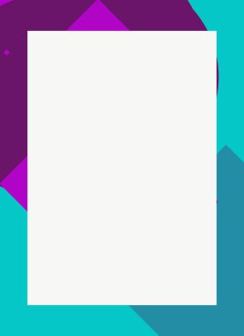 Dekoratif desen tasarımlı renkli, soyut el ilanı kapağı çerçevesi