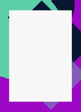 Dekoratif desen tasarımlı renkli, soyut el ilanı kapağı çerçevesi