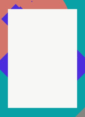 Dekoratif desen tasarımlı renkli, soyut el ilanı kapağı çerçevesi