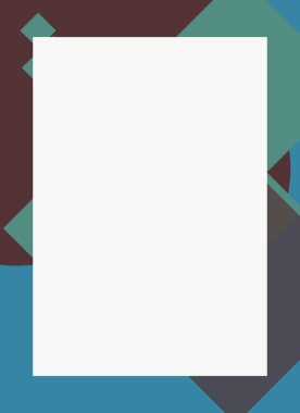 Dekoratif desen tasarımlı renkli, soyut el ilanı kapağı çerçevesi