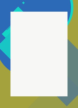 Dekoratif desen tasarımlı renkli, soyut el ilanı kapağı çerçevesi