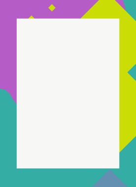 Dekoratif desen tasarımlı renkli, soyut el ilanı kapağı çerçevesi