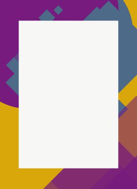 Dekoratif desen tasarımlı renkli, soyut el ilanı kapağı çerçevesi