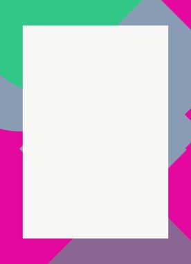 Dekoratif desen tasarımlı renkli, soyut el ilanı kapağı çerçevesi