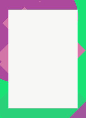 Dekoratif desen tasarımlı renkli, soyut el ilanı kapağı çerçevesi