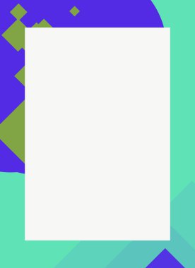 Dekoratif desen tasarımlı renkli, soyut el ilanı kapağı çerçevesi