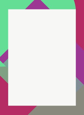 Dekoratif desen tasarımlı renkli, soyut el ilanı kapağı çerçevesi