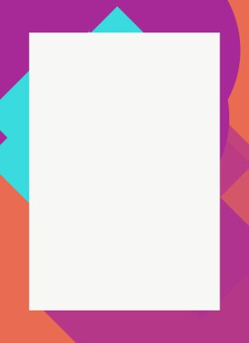 Dekoratif desen tasarımlı renkli, soyut el ilanı kapağı çerçevesi