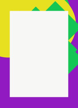 Dekoratif desen tasarımlı renkli, soyut el ilanı kapağı çerçevesi