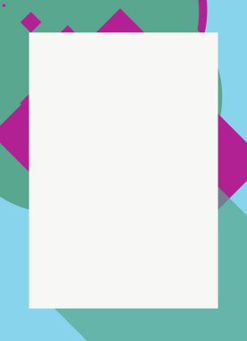 Dekoratif desen tasarımlı renkli, soyut el ilanı kapağı çerçevesi