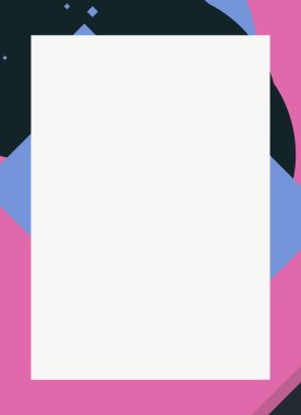 Dekoratif desen tasarımlı renkli, soyut el ilanı kapağı çerçevesi