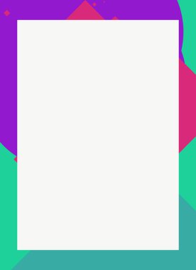 Dekoratif desen tasarımlı renkli, soyut el ilanı kapağı çerçevesi