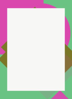 Dekoratif desen tasarımlı renkli, soyut el ilanı kapağı çerçevesi