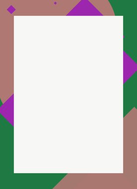 Dekoratif desen tasarımlı renkli, soyut el ilanı kapağı çerçevesi