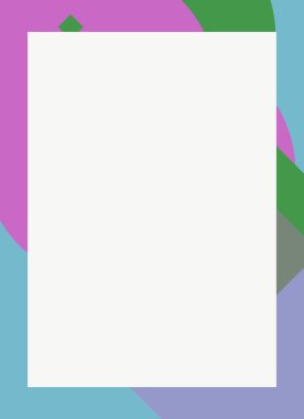 Dekoratif desen tasarımlı renkli, soyut el ilanı kapağı çerçevesi