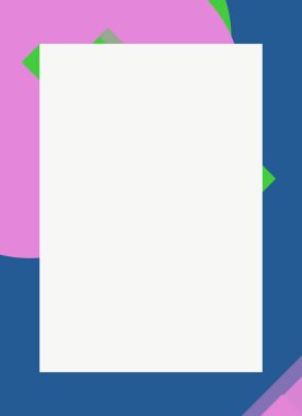 Dekoratif desen tasarımlı renkli, soyut el ilanı kapağı çerçevesi