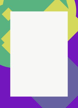 Dekoratif desen tasarımlı renkli, soyut el ilanı kapağı çerçevesi