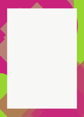 Dekoratif desen tasarımlı renkli, soyut el ilanı kapağı çerçevesi