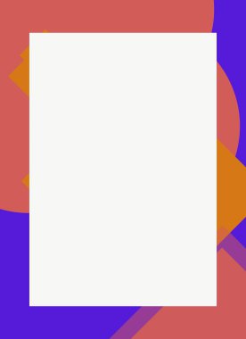 Dekoratif desen tasarımlı renkli, soyut el ilanı kapağı çerçevesi