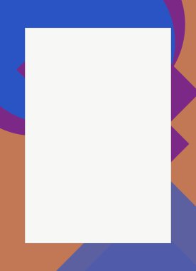 Dekoratif desen tasarımlı renkli, soyut el ilanı kapağı çerçevesi