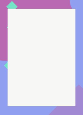 Dekoratif desen tasarımlı renkli, soyut el ilanı kapağı çerçevesi