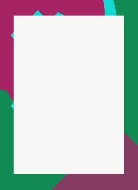 Dekoratif desen tasarımlı renkli, soyut el ilanı kapağı çerçevesi