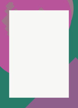 Dekoratif desen tasarımlı renkli, soyut el ilanı kapağı çerçevesi