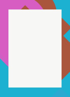 Dekoratif desen tasarımlı renkli, soyut el ilanı kapağı çerçevesi