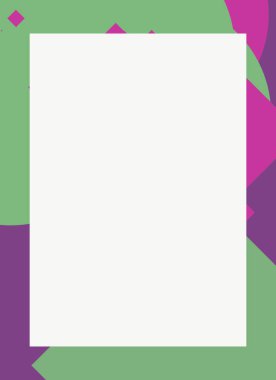 Dekoratif desen tasarımlı renkli, soyut el ilanı kapağı çerçevesi