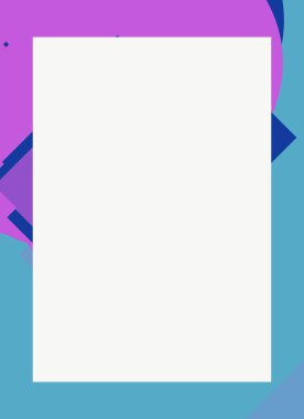 Dekoratif desen tasarımlı renkli, soyut el ilanı kapağı çerçevesi